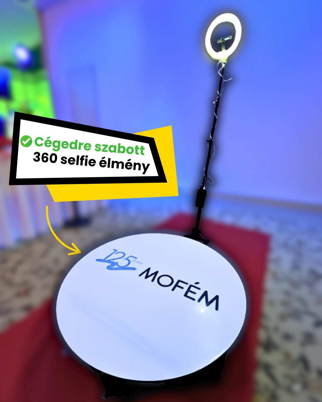 360 fokos szelfigép platform és videók személyre szabási lehetőségei