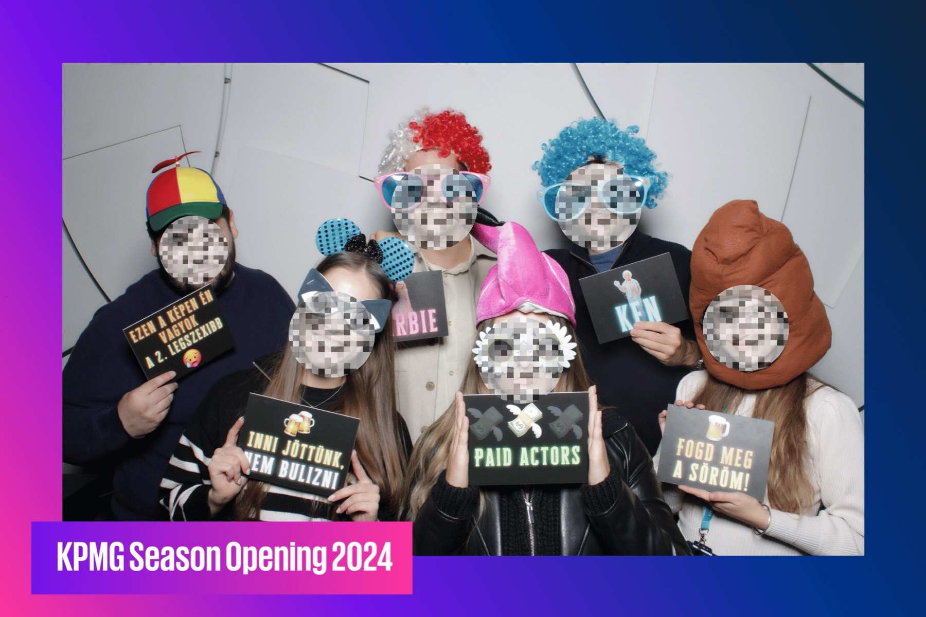 Céges rendezvény és season opening egyedi fotókeret sablon KPMG