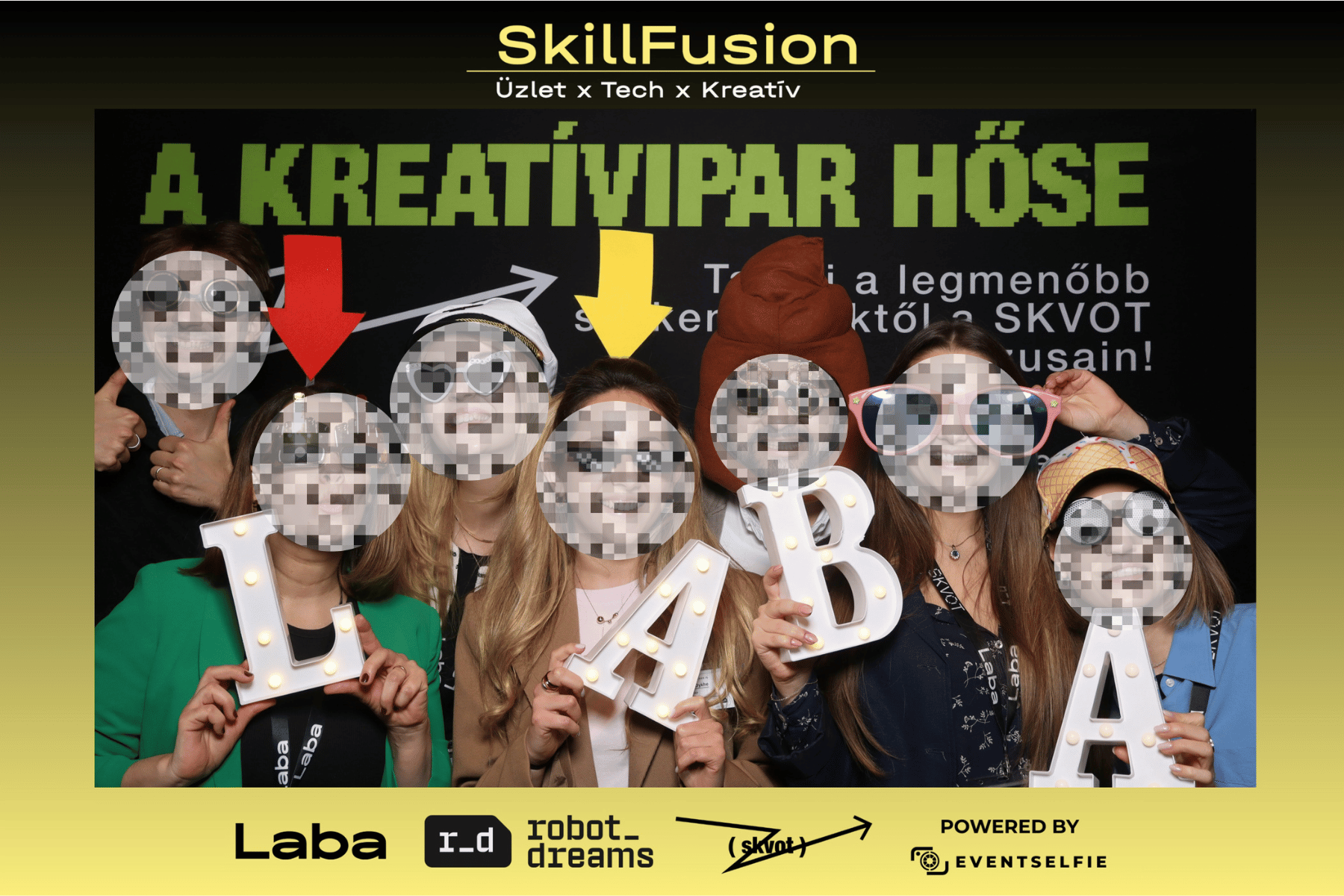 Exkluzív osztott fotóbox háttér minta SkillFusion Laba Corporate Gala