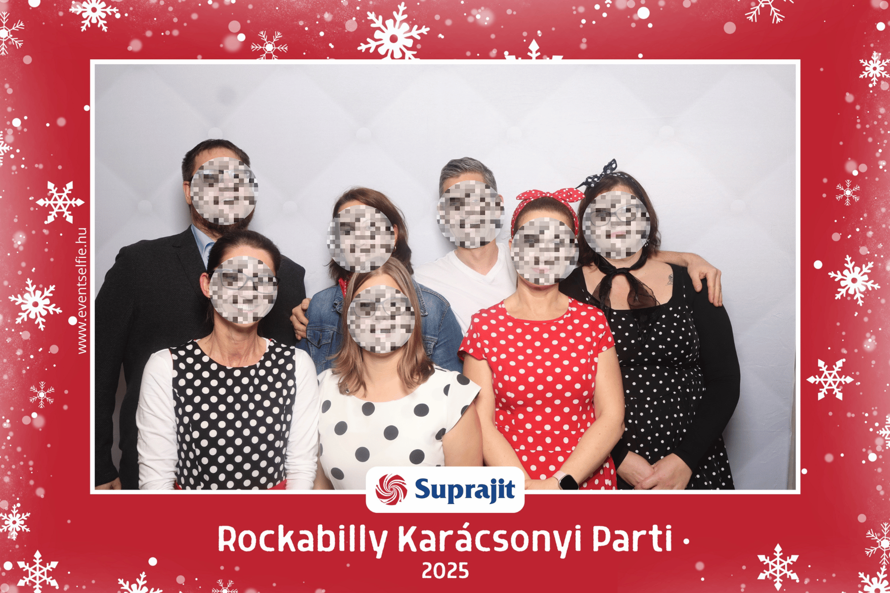 Suprajit Rockabilly Karácsony céges rendezvény egyedi szelfigép keret grafika