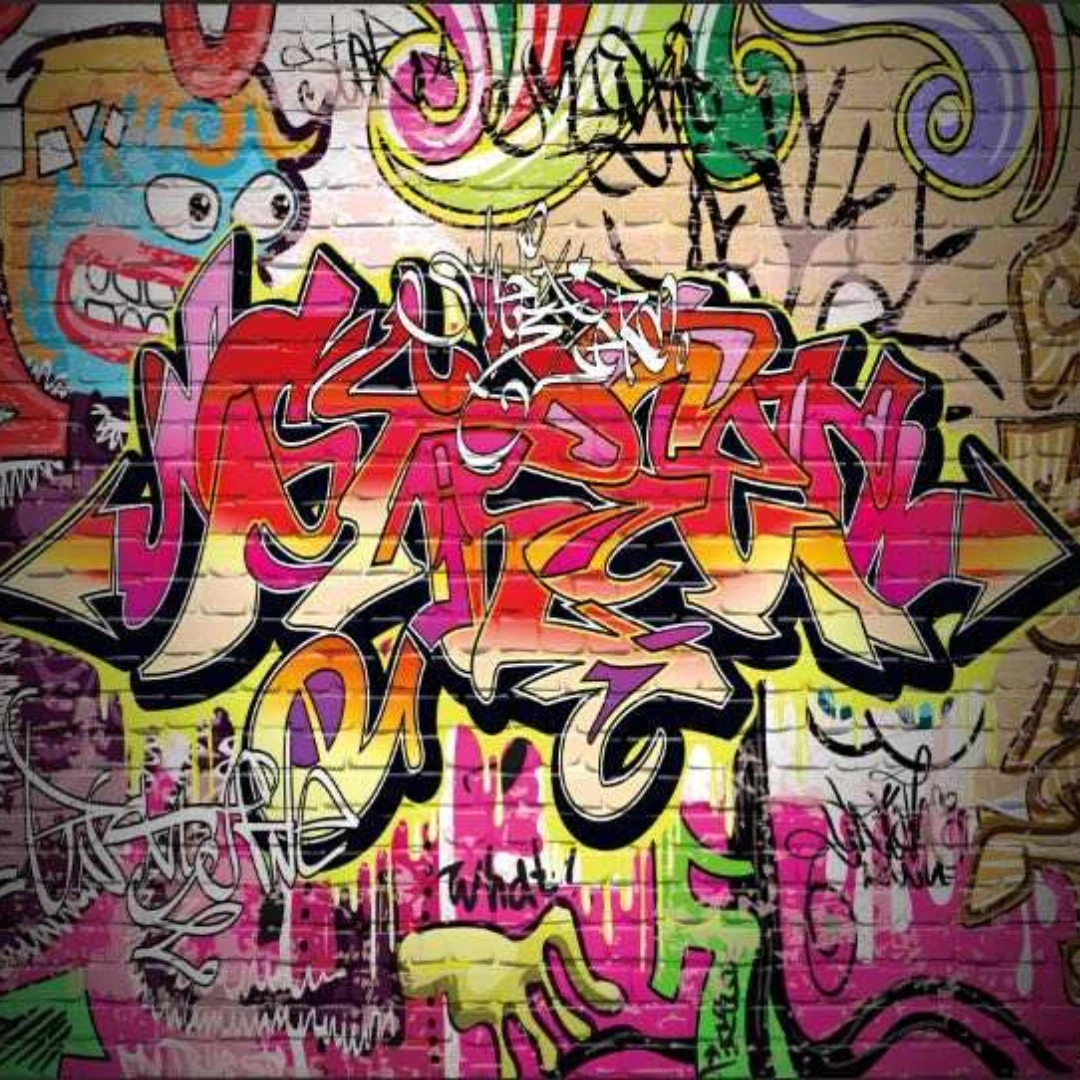 Urban graffiti stílusú utcai fotóbox háttér