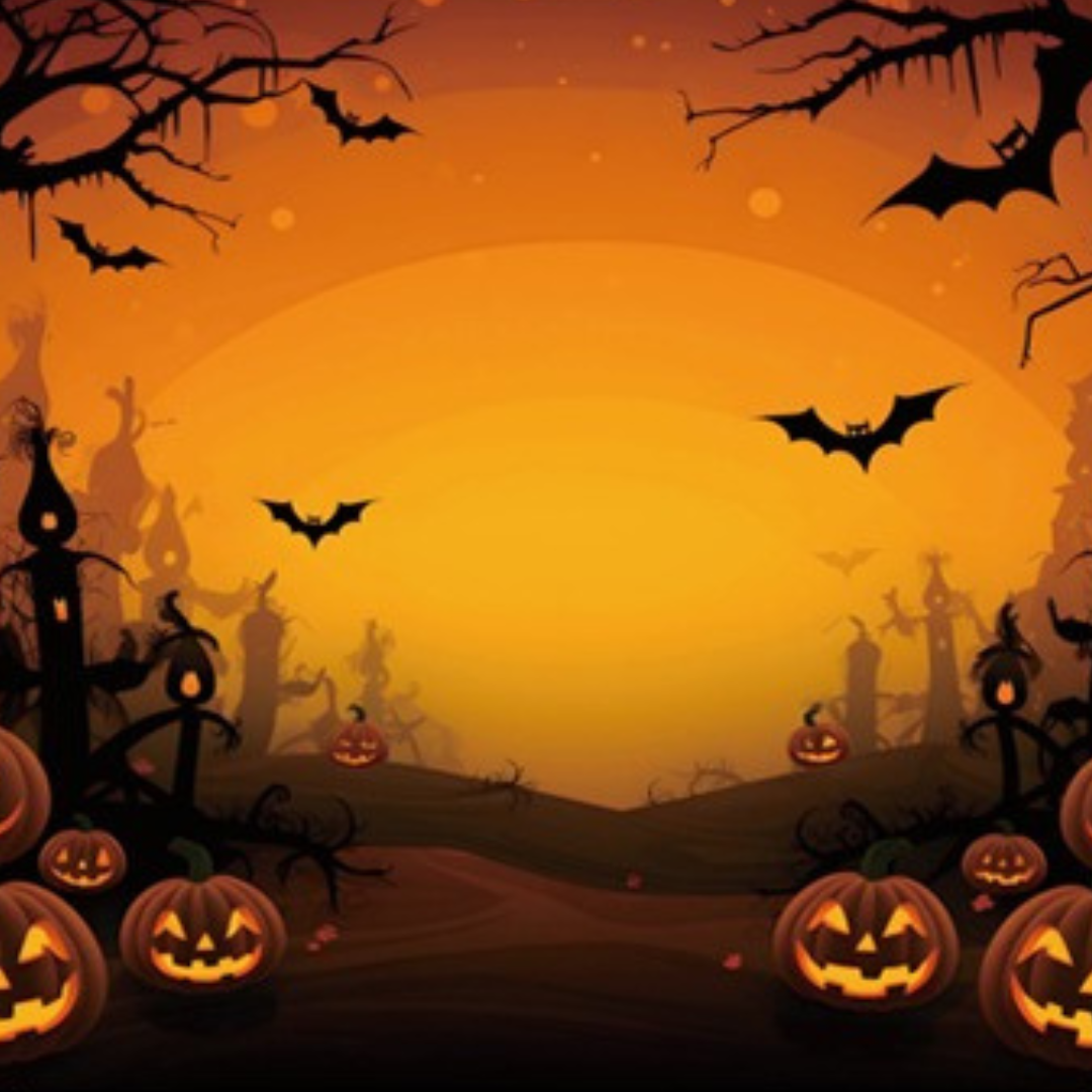 Ijesztő halloweeni tökös buli fotóháttér